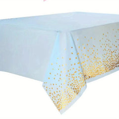 Disposable Tablecloth With Golden Dot for Bridal Shower