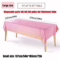 Disposable Tablecloth With Golden Dot for Bridal Shower