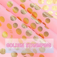 Disposable Tablecloth With Golden Dot for Bridal Shower
