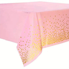 Disposable Tablecloth With Golden Dot for Bridal Shower