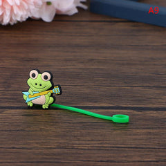 1pc Christmas Silicone Straw Tips Plant Straw Lids Reusable Drinking Dust Covers