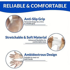 100 Disposable Clear Vinyl Gloves Powder Latex TPE Glove