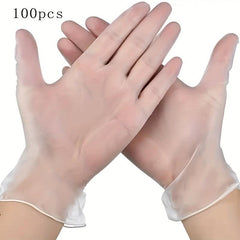 100 Disposable Clear Vinyl Gloves Powder Latex TPE Glove