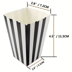 100 Mini Popcorn Boxes Movie Night Snack Bags Retro Black&White