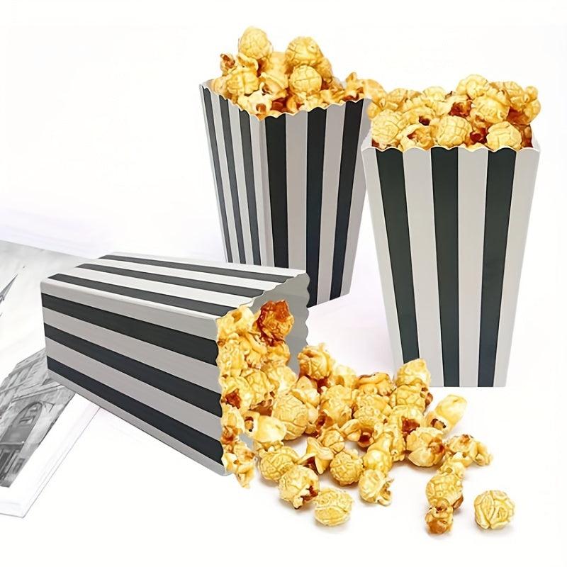100 Mini Popcorn Boxes Movie Night Snack Bags Retro Black&White