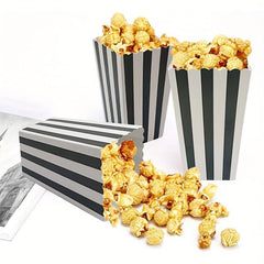 100 Mini Popcorn Boxes Movie Night Snack Bags Retro Black&White