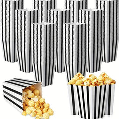 100 Mini Popcorn Boxes Movie Night Snack Bags Retro Black&White