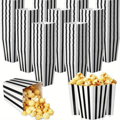 100 Mini Popcorn Boxes Movie Night Snack Bags Retro Black&White