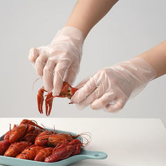 100pcs Disposable Plastic Gloves for Cooking and Cleaning