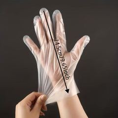 100pcs Disposable Plastic Gloves for Cooking and Cleaning