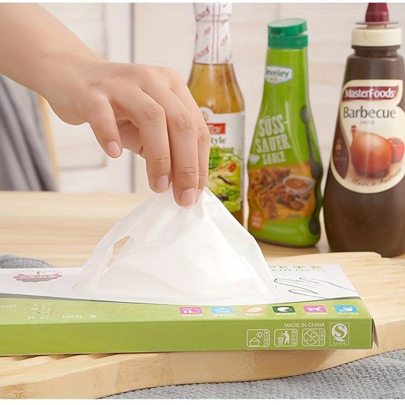 100pcs Disposable Plastic Gloves for Cooking and Cleaning