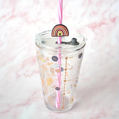 15pc Peace Love Butterfly Straw Toppers for Tumblers - Dust proof Straw Plug