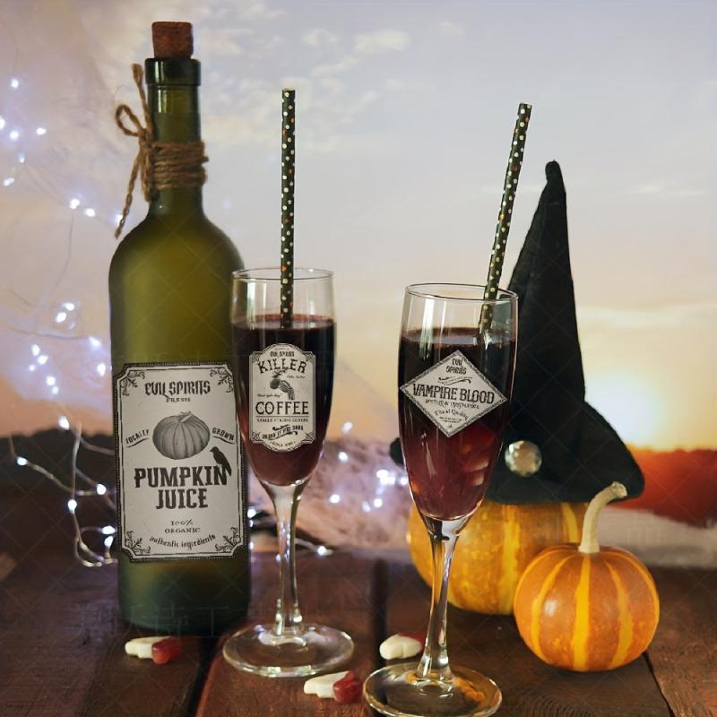 12pcs Vintage Halloween Animal Apothecary Bottle Labels