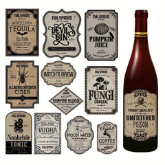 12pcs Vintage Halloween Animal Apothecary Bottle Labels