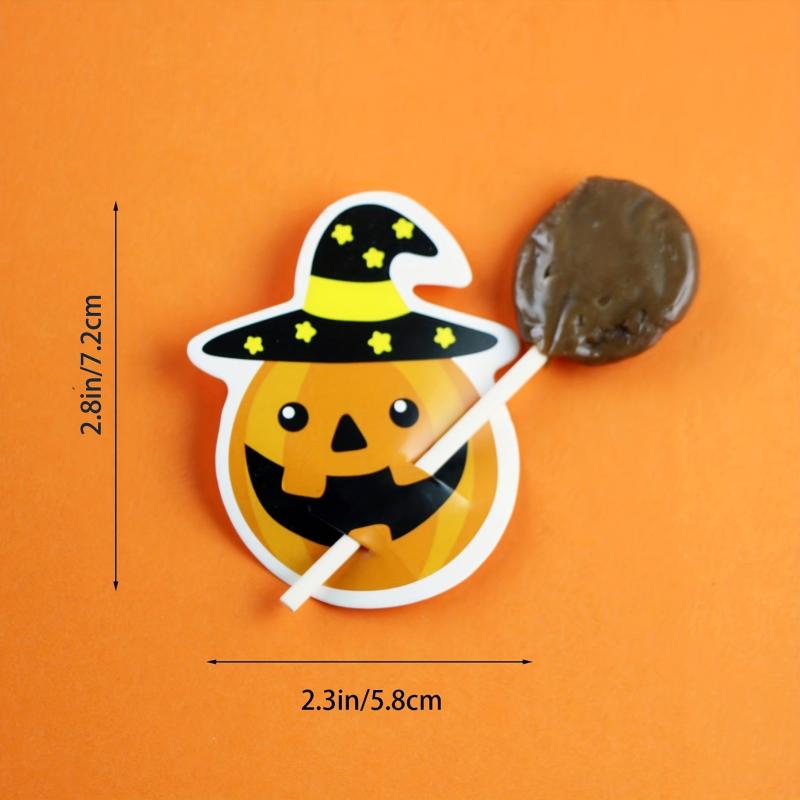 100pcs Lollipop Decoration Cards for Halloween Party Favors