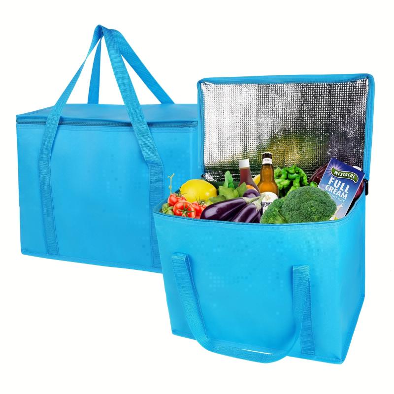 2pcs Supermarket Shopping Storage Bag Insulation Bag for Camping Picnic Food