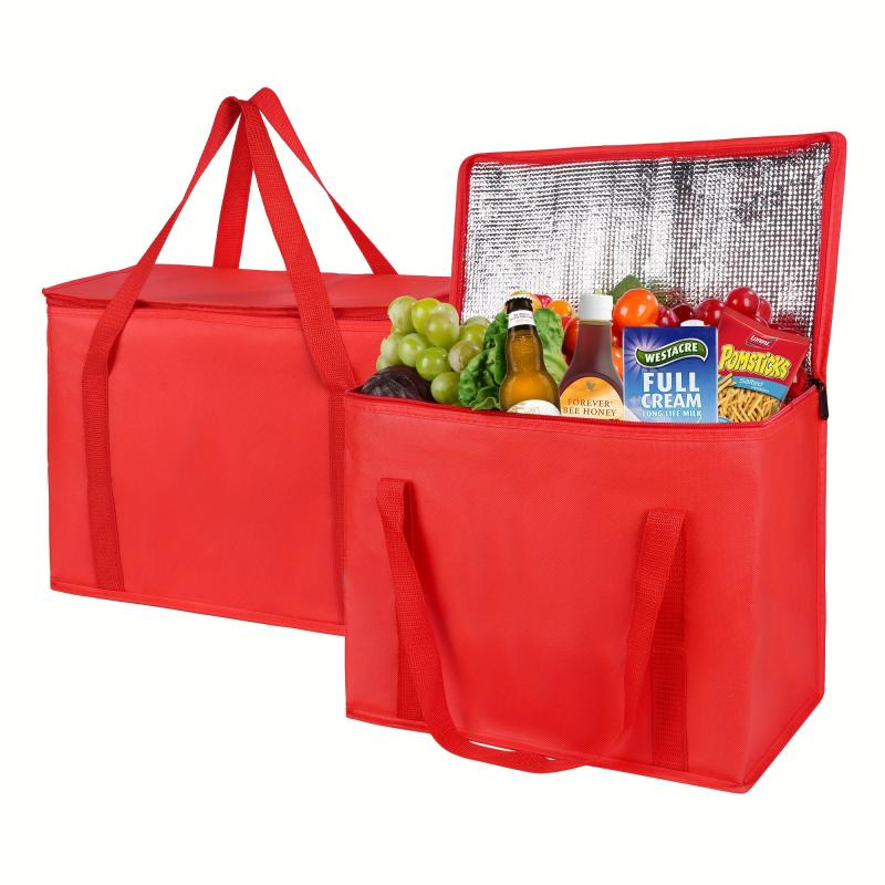 2pcs Supermarket Shopping Storage Bag Insulation Bag for Camping Picnic Food