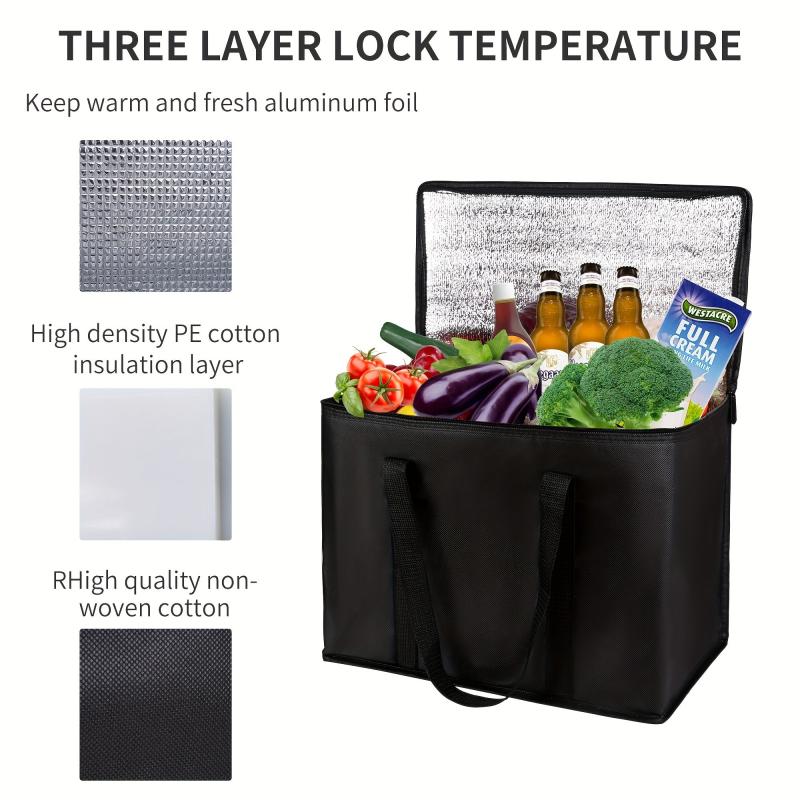 2pcs Supermarket Shopping Storage Bag Insulation Bag for Camping Picnic Food