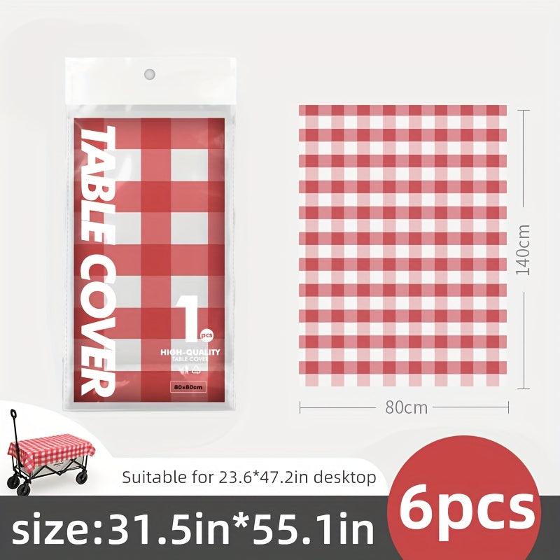 6pcs Disposable Tablecloth Outdoor Camping Floor Mat Waterproof Picnic Mat