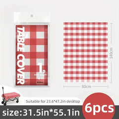 6pcs Disposable Tablecloth Outdoor Camping Floor Mat Waterproof Picnic Mat