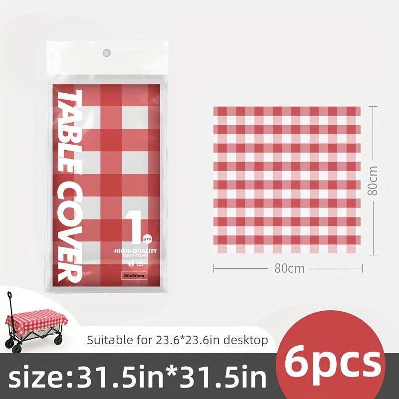 6pcs Disposable Tablecloth Outdoor Camping Floor Mat Waterproof Picnic Mat