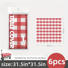 6pcs Disposable Tablecloth Outdoor Camping Floor Mat Waterproof Picnic Mat