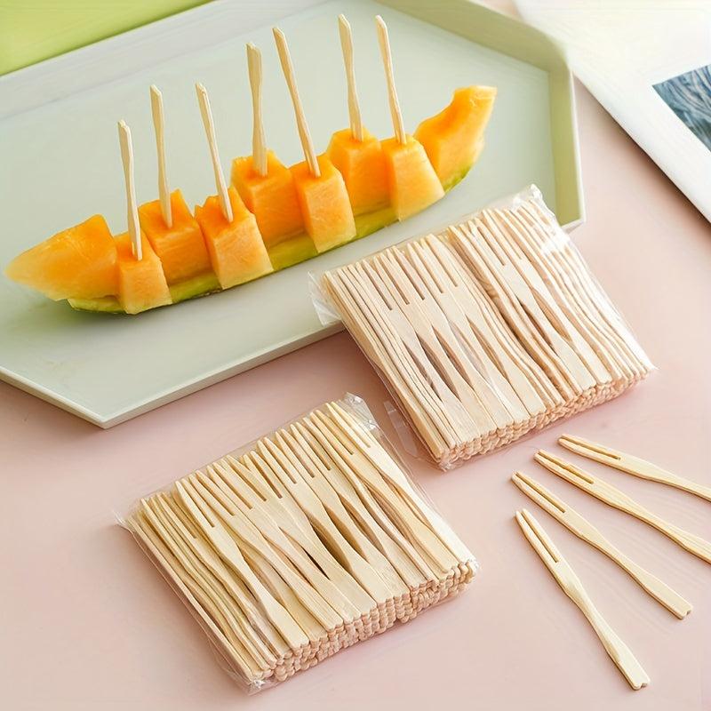 80pcs Disposable Fruit Fork Set Mini Fork Birthday Party Supplies