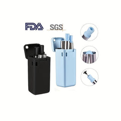 Silicone Reusable Straws Stainless Steel Drinking Straw
