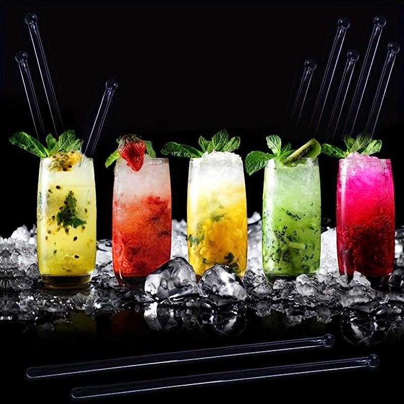 100pcs Disposable Acrylic Swizzle Sticks Cocktail Stirrers for Party Wedding