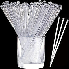 100pcs Disposable Acrylic Swizzle Sticks Cocktail Stirrers for Party Wedding