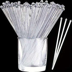 100pcs Disposable Acrylic Swizzle Sticks Cocktail Stirrers for Party Wedding