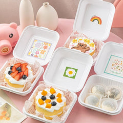 10pcs Eco Friendly Dessert Cake Packaging Box Portable Disposable Lunch Box