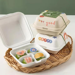 10pcs Eco Friendly Dessert Cake Packaging Box Portable Disposable Lunch Box