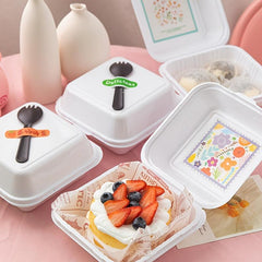 10pcs Eco Friendly Dessert Cake Packaging Box Portable Disposable Lunch Box