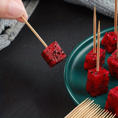 1000pcs Double Headed Bamboo Toothpicks Portable Fruit Snack and Dessert Picks