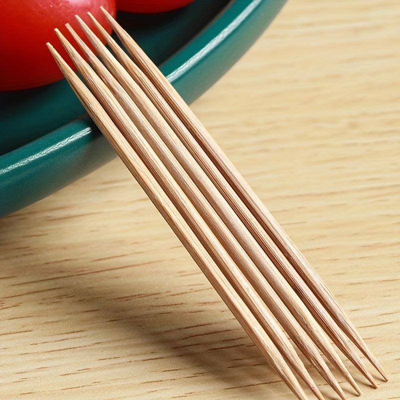 1000pcs Double Headed Bamboo Toothpicks Portable Fruit Snack and Dessert Picks