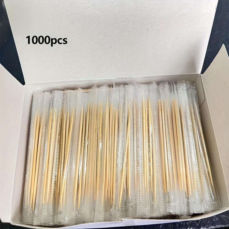 1000pcs Double Headed Bamboo Toothpicks Portable Fruit Snack and Dessert Picks