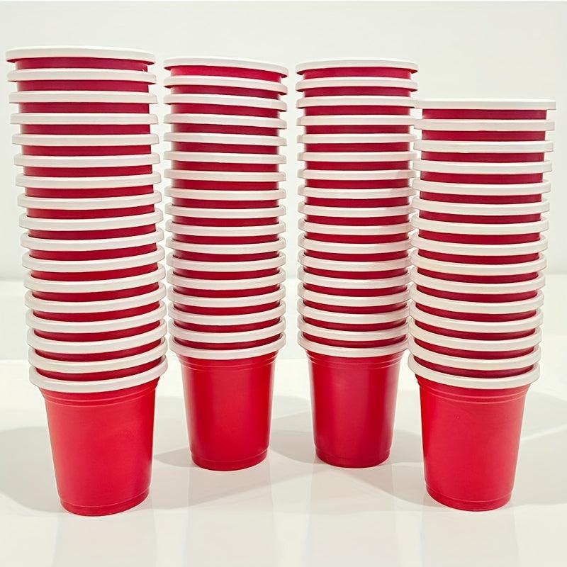 Red Mini Shot Glasses Disposable Plastic Drinking Cups 1.28oz