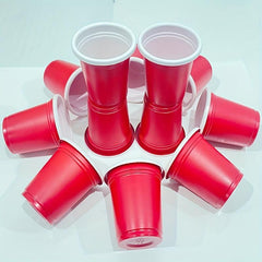 Red Mini Shot Glasses Disposable Plastic Drinking Cups 1.28oz