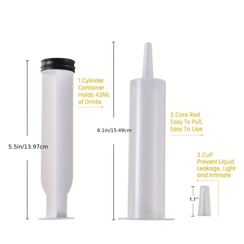 6pcs 60ML Party Jelly Syringe Large Spring BPA Washable Reusable Durable