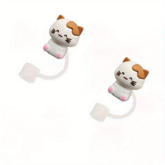 2Pcs Silicone Straw Toppers for Tumblers - Reusable Cover Caps