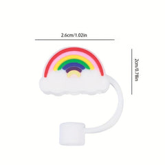 2Pcs Silicone Straw Toppers for Tumblers - Reusable Cover Caps