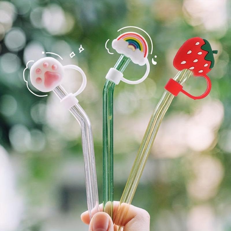 2Pcs Silicone Straw Toppers for Tumblers - Reusable Cover Caps