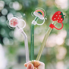 2Pcs Silicone Straw Toppers for Tumblers - Reusable Cover Caps