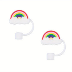 2Pcs Silicone Straw Toppers for Tumblers - Reusable Cover Caps