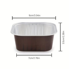 20pcs Square Foil Mini Baking Cups with Lids for Cupcake Bread Muffin