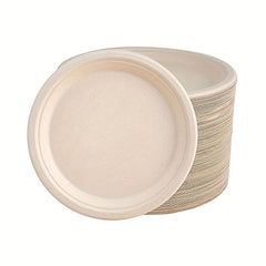 150pcs Biodegradable Sugarcane Bagasse Plate
