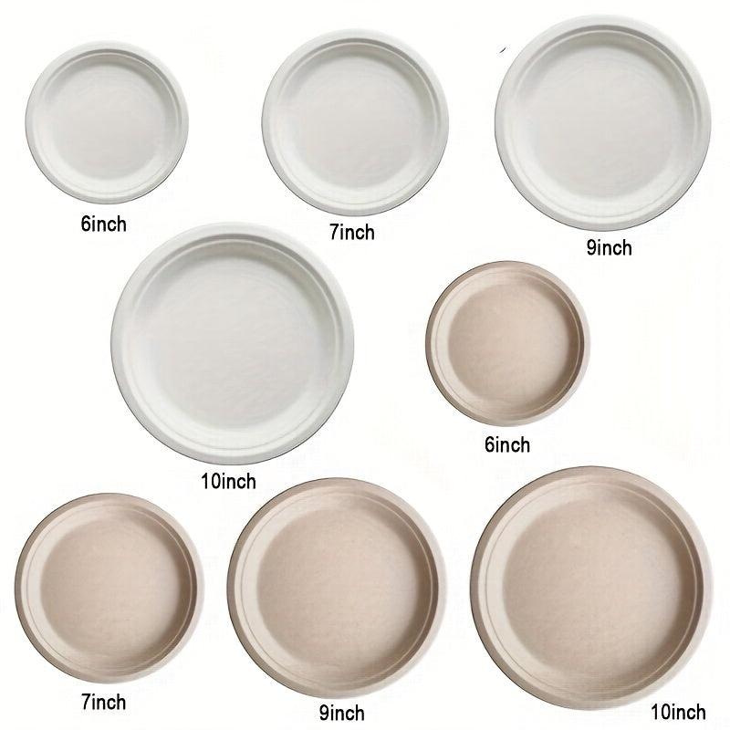 150pcs Biodegradable Sugarcane Bagasse Plate