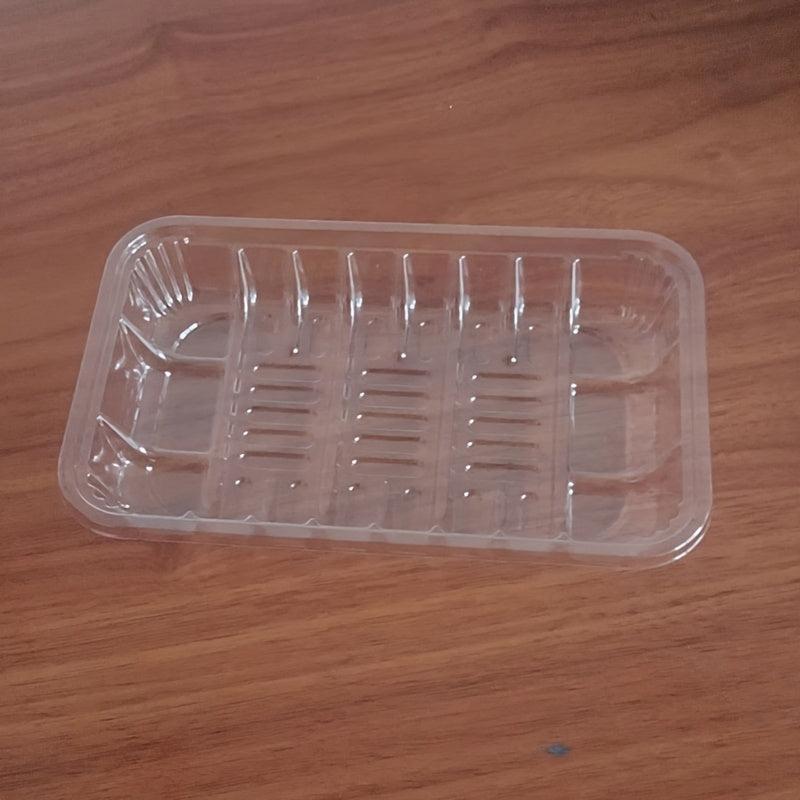 50pcs Disposable Fruit And Vegetable Tray PET Plastic Tray Supermarket Household