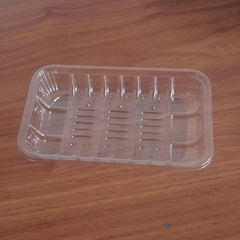 50pcs Disposable Fruit And Vegetable Tray PET Plastic Tray Supermarket Household
